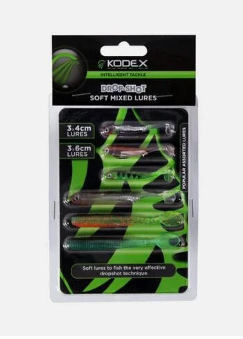 KODEX Drop Shot Soft Mixed Lures 6 Pack