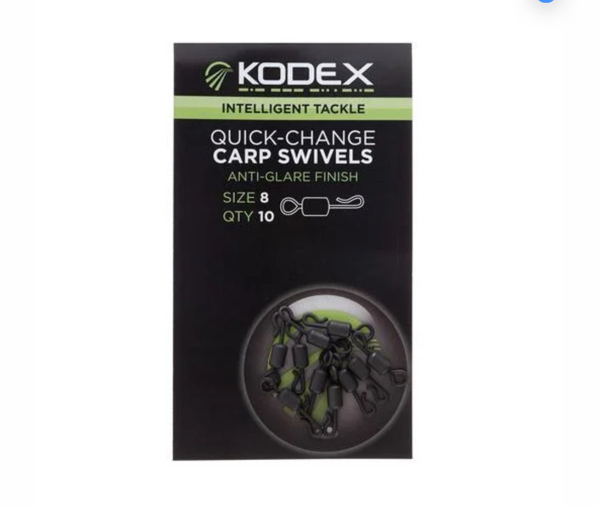 KODEX Quick-Change Carp Swivels size 8 (10pc pkt) - KODEX