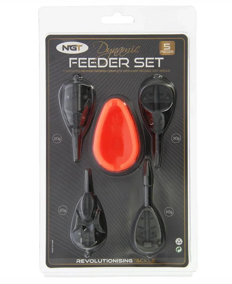 NGT Dynamic Method Feeder Set - 4 Deluxe 25g Feeders with Mould