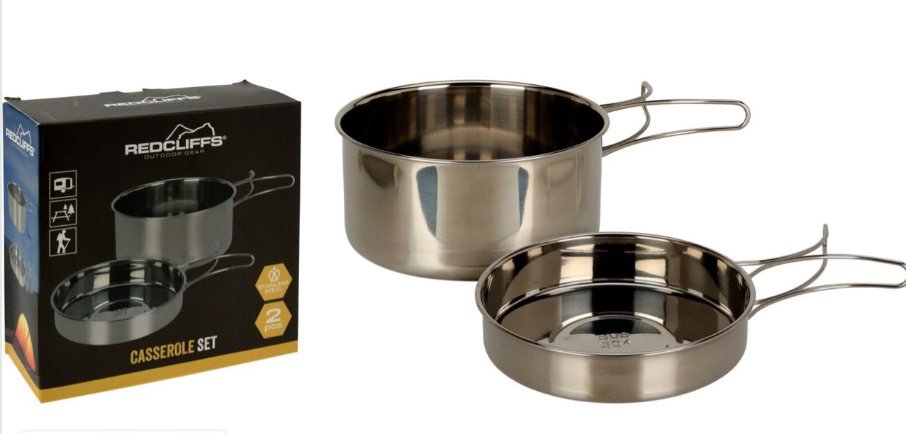 Stainless Steel Camping Cook Set x2 Piece