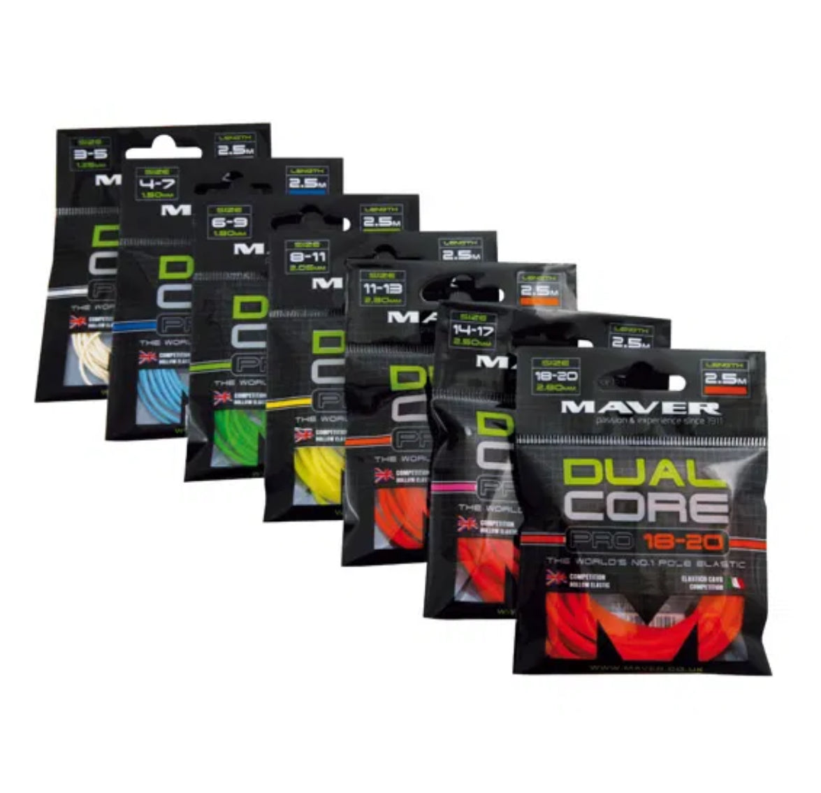 MAVER DUAL CORE PRO MATCH ELASTIC 5M SIZE 3-5 (white)