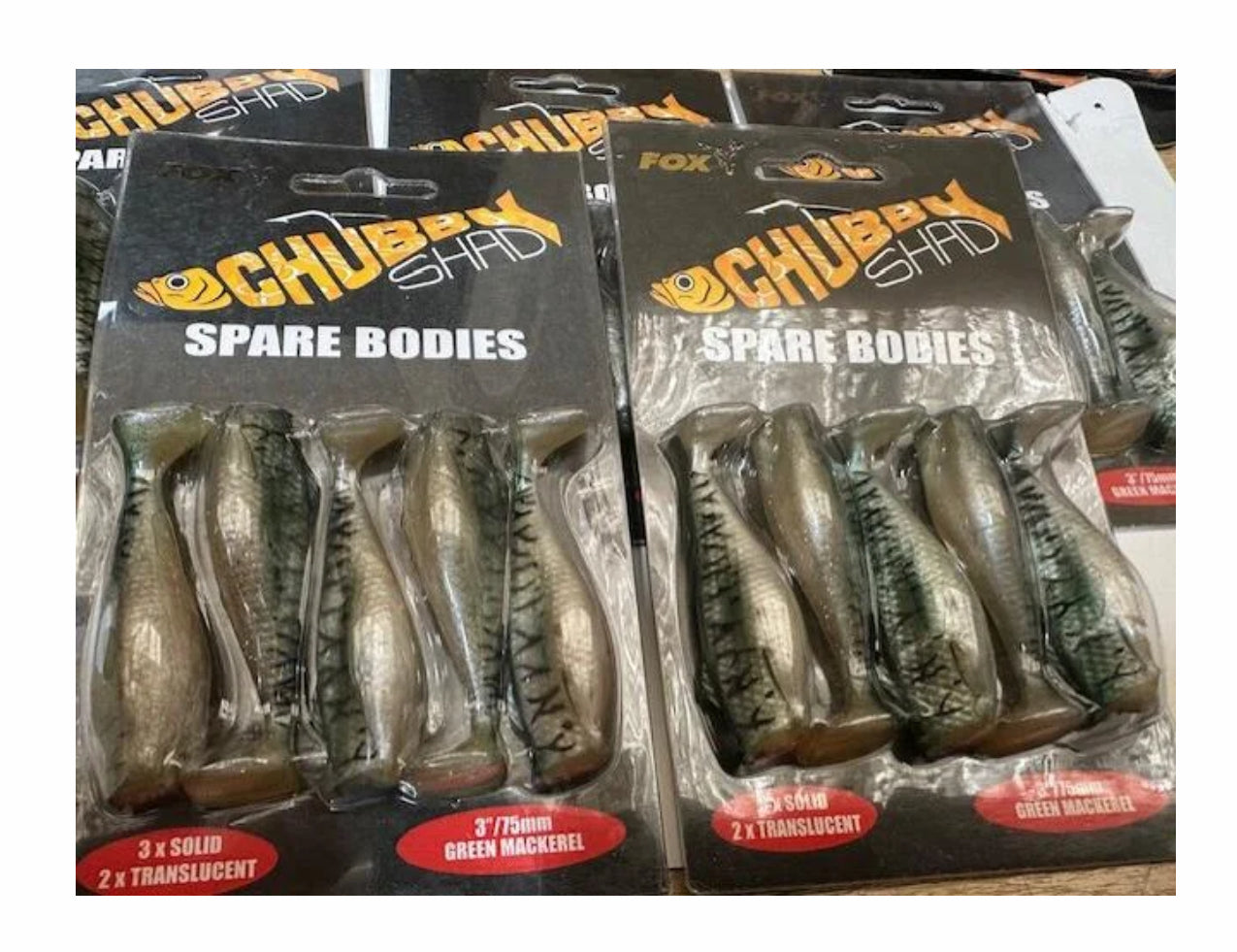 3" Fox chubby shad spare bodies