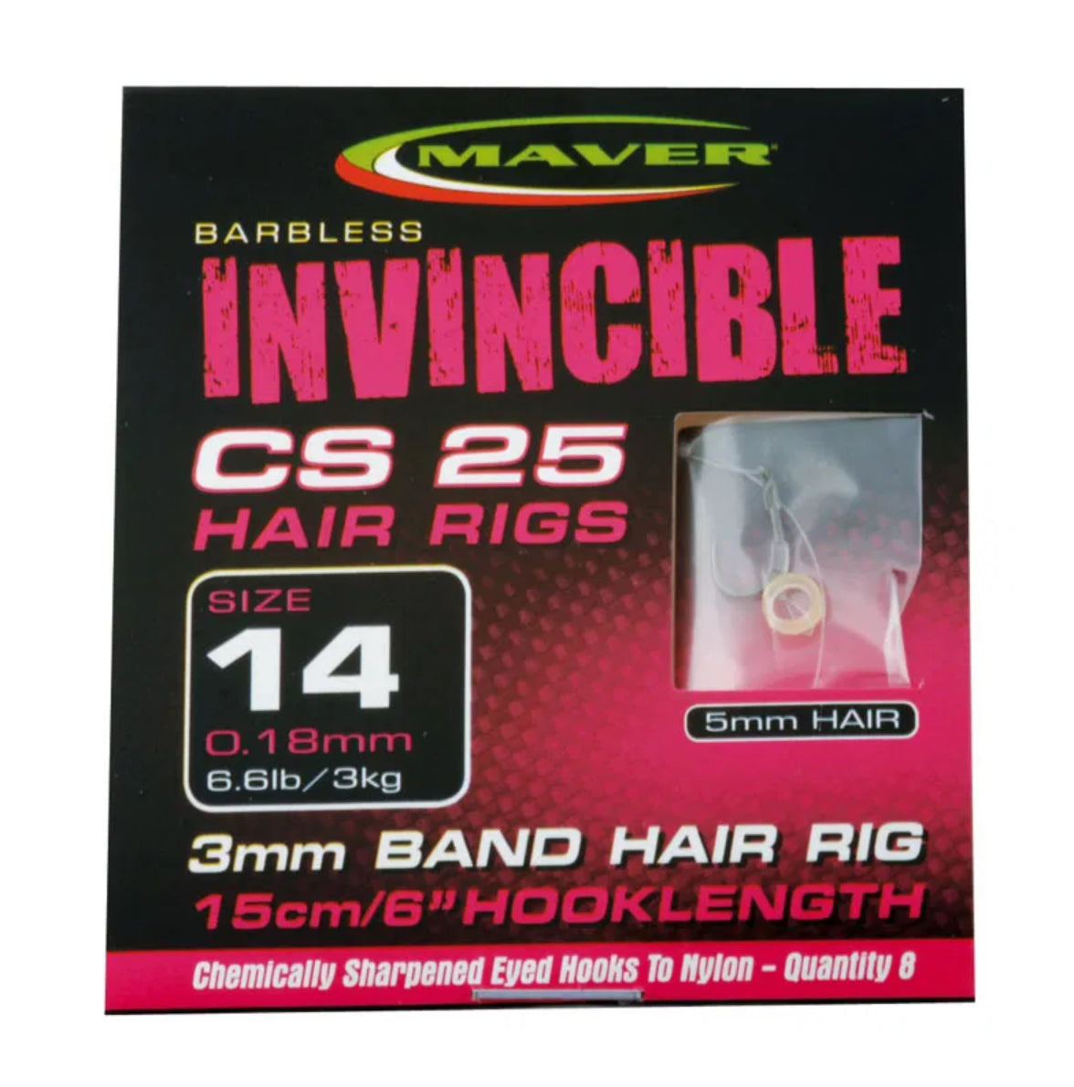 MAVER BARBLESS INVINCIBLE CS25 BANDED HAIR RIG