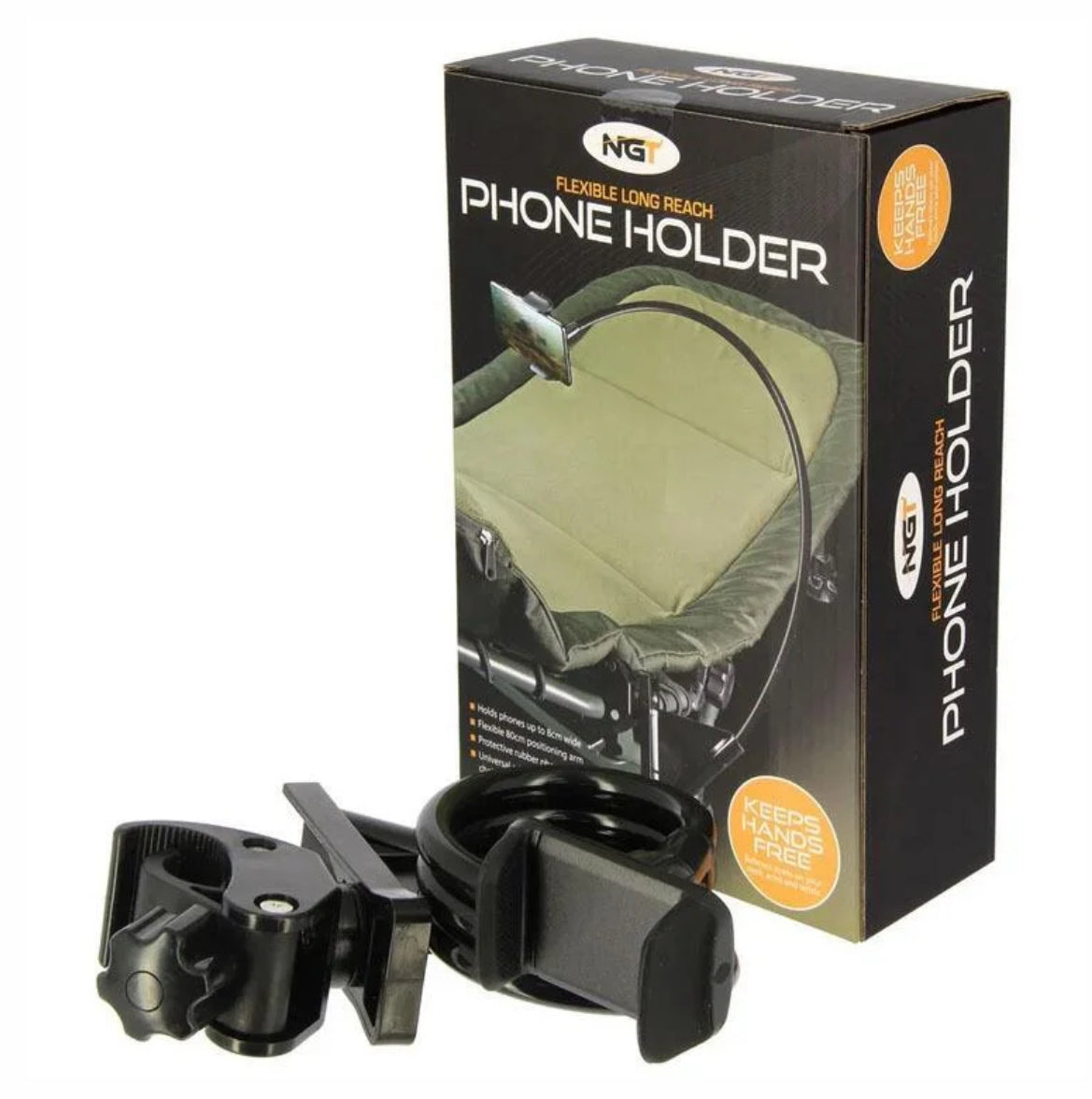 NGT Phone Holder - A Phone holder with Chair Adaptor and Flexi Arm - NGT