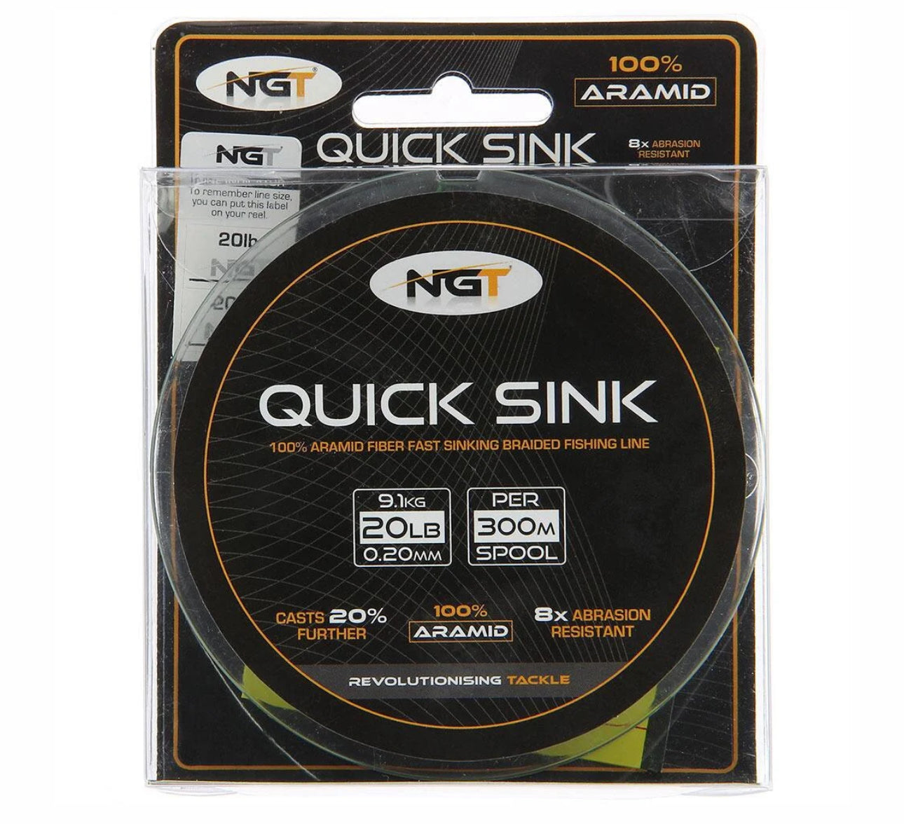 NGT 300m Spool Of ‘Quick Sink’ Moss Green 20lb Braid - NGT