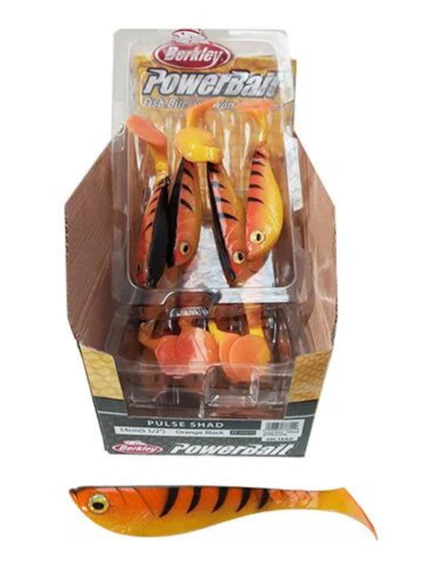 Berkley Power Bait 14cm Orange Black Pulse Shad